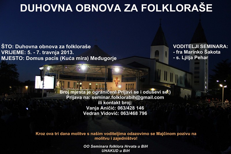 duhovna obnova za folklorase - plakat