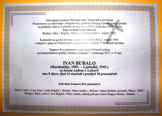 osmrtnica ivan bubalo
